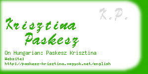 krisztina paskesz business card